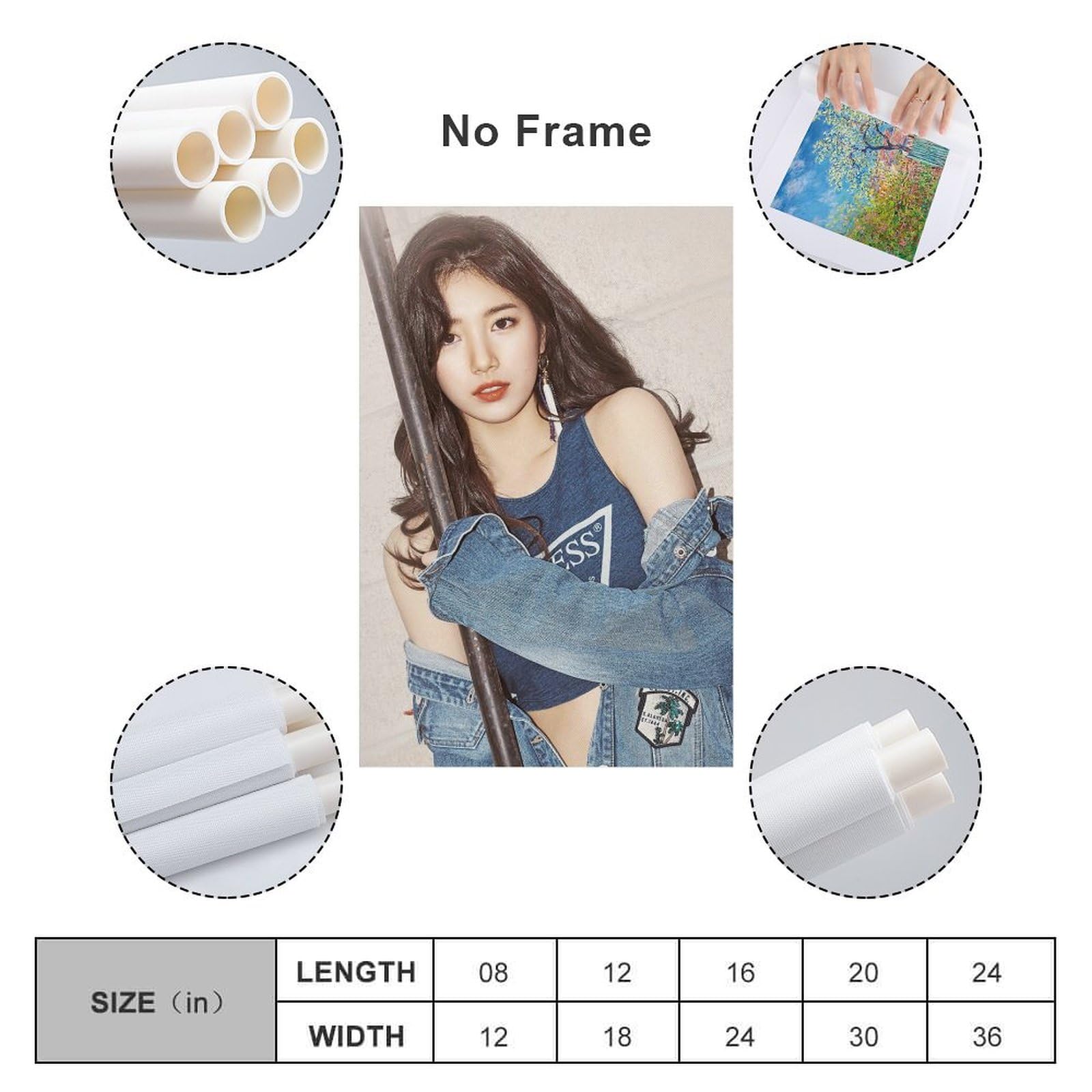 Amazon.co.jp: Bae Suzy ペ・スジ 裵秀智 韓流女優歌手画像アート